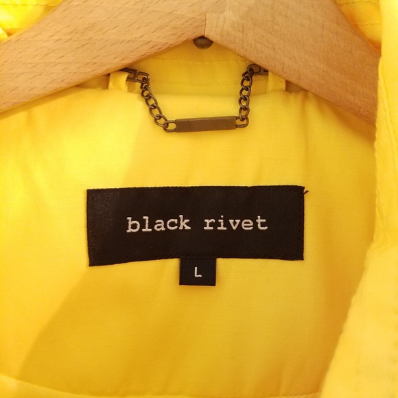 🌟SALE🌟Black Rivet Rain Jacket L No Belt Zip Up - Picture 4 of 8